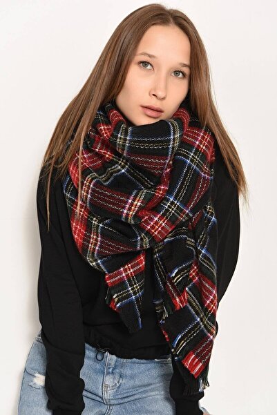 Benji Yumuşak Dokulu Siyah Iskoç Desen Atkı - Sevgililer Günü Hediyesi