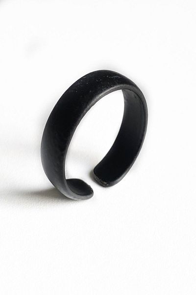 axexuar Black Matte Plain Knight Adjustable Men's Women's Ring Wedding Ring
