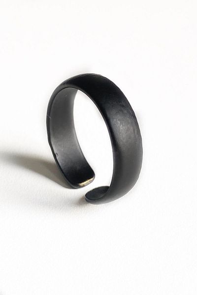 axexuar Black Matte Plain Knight Adjustable Men's Women's Ring Wedding Ring