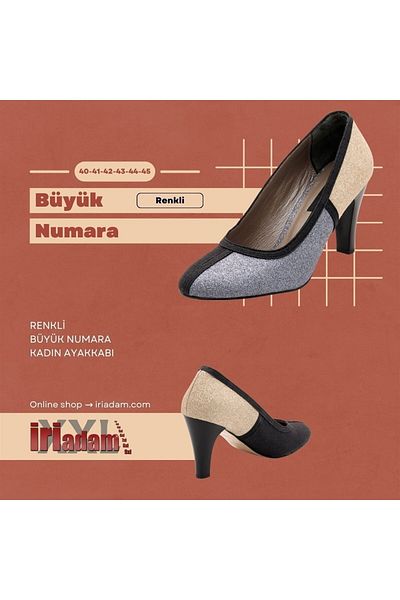 İriadam حذاء نسائي أسود بكعب كبير 19536