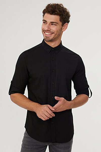 Loft Men's Regular Fit Black Shirt