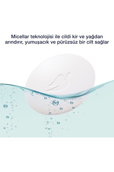 Dove Beauty Cream Bar Katı Güzellik Sabunu Micellar Hassas Ciltler Için Nemlendirici Etkili, 90 Gr