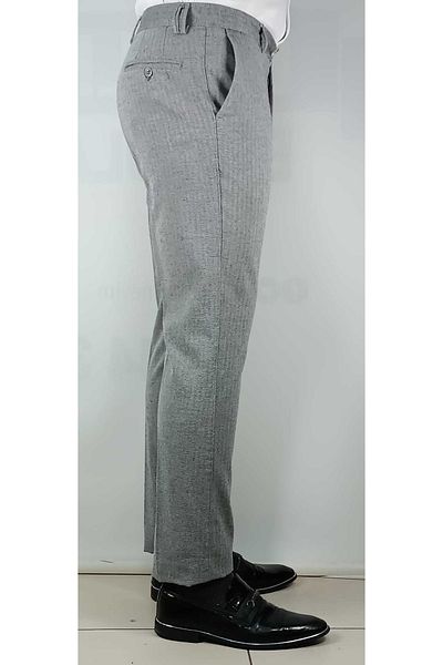 Bomonti Herringbone Men's Patterned Classic Flexible Cotton Trousers
