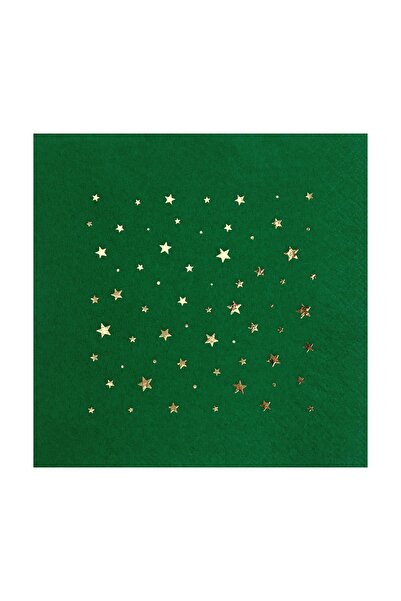Story منديل ورقي منقوش بنجوم ذهبية مقاس 33x33 سم مكون من 16 منديل ورقي باللون...