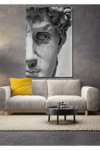 HDART Michelangelo Heykel Görünümlü 70x100cm Kanvas Tablo Salon Oturma Yatak ...