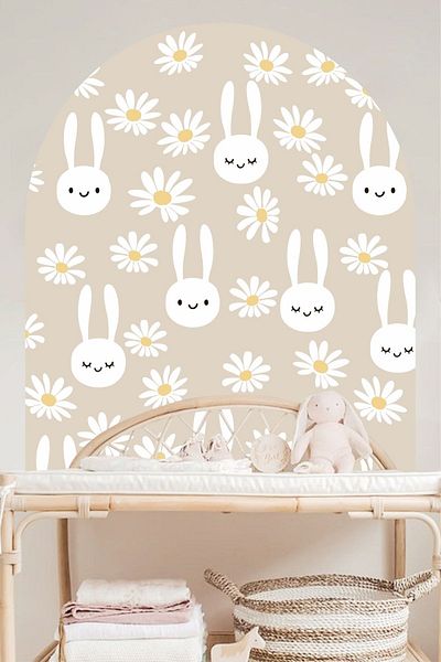 Piksel Grafik Αυτοκόλλητο τοίχου Daisy Rabbit Bohemian Block