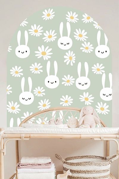 Piksel Grafik Αυτοκόλλητο τοίχου Daisy Rabbit Bohemian Block