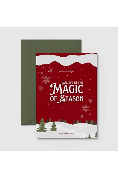 HRS Postcard - Greeting Card & Envelope New Year New Year Christmas Christmas