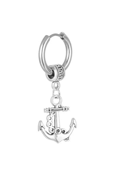 Jaida Moda للجنسين فضية اللون مرساة أحسب استرخى الصلب هوب القرط