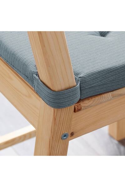 IKEA Justına Mavi Sandalye Minderi Cırt Cırt Bantlı 35/42x40x4 Cm Minder