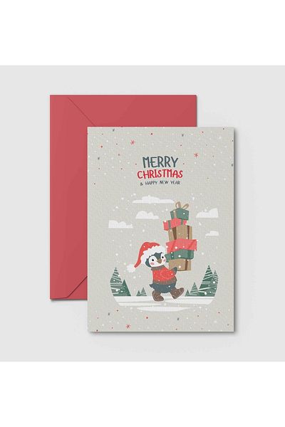 HRS Postcard - Greeting Card & Envelope New Year New Year Christmas Christmas