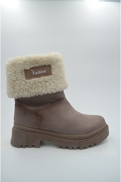 KunduraHane Içi Kürklü Bot Çizme Katlanabilir Çizme Süet Bot