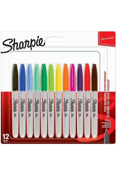 Sharpie Permanent Marker - Set of 12 Mixed Colors, Fine2065404