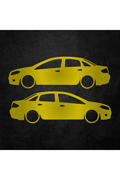 Akçay Sticker Fiat Linea Sticker Linea Gölge Sticker Oto Sticker Sağ Sol Takım Set Gold 15cm X 5cm