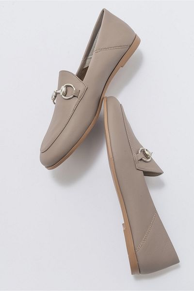 Luvi F03 Damen-Ballerinas aus echtem Leder in Stone Skin