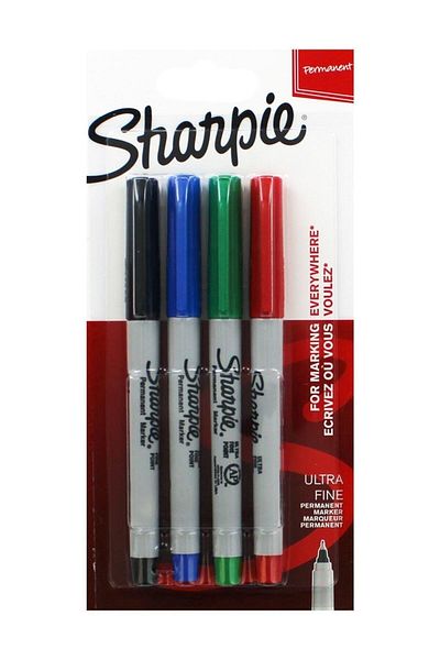 Sharpie Permanent Marker - Ultra Fine Super Thin Tip 4-Piece Color Set 1985879