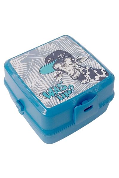 Buffer ® Automatic Lunch Box with Spoon and Fork 4 Compartments Practical Children's Lunch Box