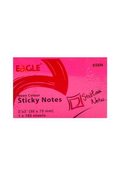 Eagle 50x75 Mm Neon Color Sticky Adhesive Note Paper 100 Sheets (656n) 4 Pieces
