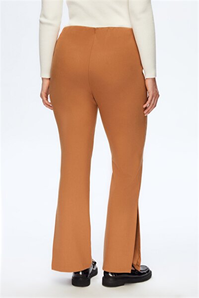 Love My Body Yüksek Bel Paçası Yırtmaçlı Pantolon