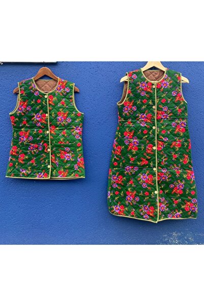 güzsokak17 Kapitoneli Pazen Yeşil Yelek