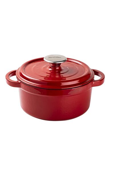 Tantitoni Red Cast Iron Round Deep Pot 20cm