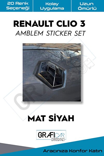 GRAFİCAR Renault Clio 3 Amblem Kaplama Sticker Set