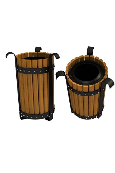 PARKSAN AHŞAP 70909 - Dış Mekan Bahçe Ahşap Çöp Kovası 35(w)x57(h)