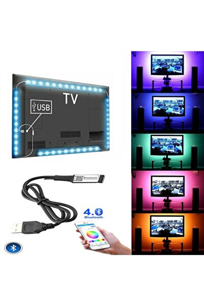 LEDONLİNE Bluetooth Telefon Kontrol Müzik 42'' 49'' 55'' Tv Arkası Usb Led Şe...