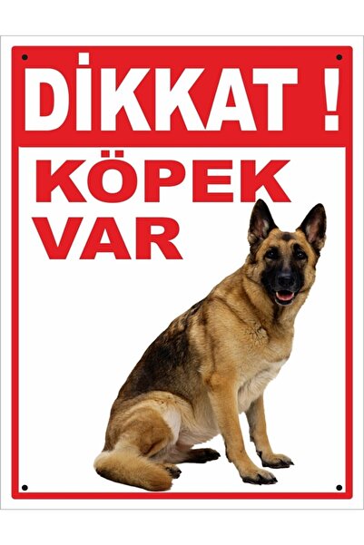 Printhome Uyarı Ve Yönlendirme Levhaları " Dikkat Köpek Var" 25x35 Cm Metal