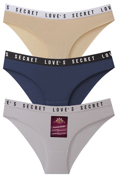 papatya lingerie Chiloți cu imprimeu din cauciuc Love Secret tăiați cu laser din 3 piese