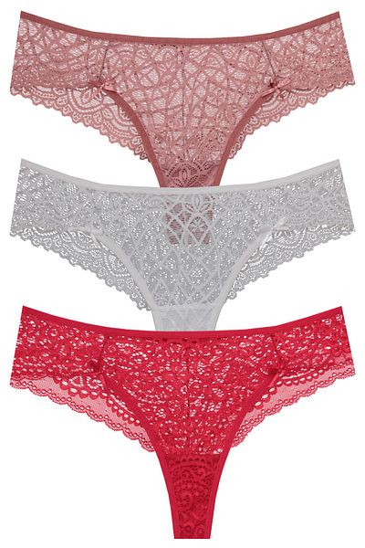 papatya lingerie Chiloți brazilian cu dantelă de 3 inchi