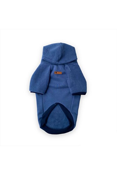 Luli Pet سويت شيرت أزرق بغطاء للرأس من الصوف للقطط والكلاب