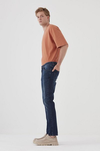 Pantamo Jeans Мъжки дънки Pantamo в тъмносин цвят, с изтъркан син цвят, прави кройки