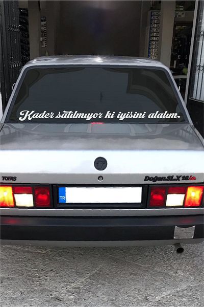 STİCKERCI BEY Cuvinte de scris pe geamul mașinii Autocolant lung - Comercial - Serviciu - Umplut - Cuvinte de scris pe panou de marfă