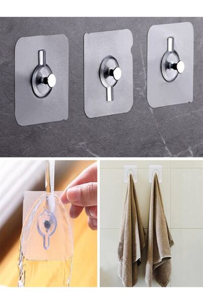 Tor Store Süper Güçlü Kendinden Yapışkanlı Raf Çerçeve Tutucu Vidalı Kanca As...