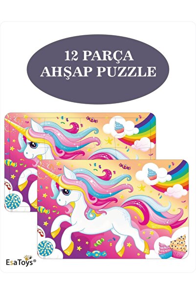 esatoys Ahşap Çocuk Puzzle 12 Parça