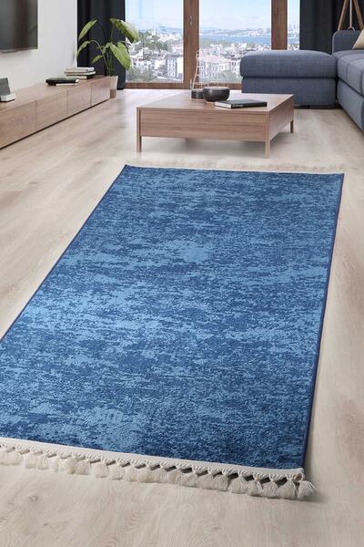 Dokumacıoğlu Leke Tutmaz Yıkanabilir Kaymaz Yolluk Yumuşak Püsküllü Saçaklı M...