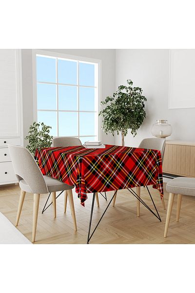 yok yok evim eve dair her şey New Year's Wide Plaid Patterned Tablecloth