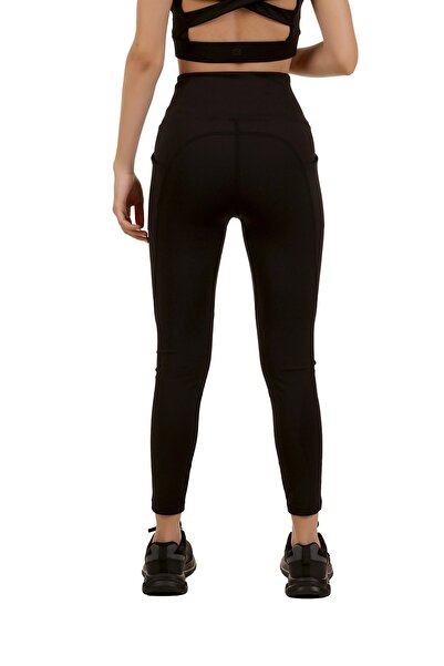 GRAB 7/8 Cepli Siyah Spor Tayt