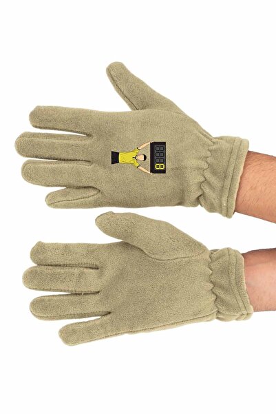 Zeron Tasarım Χειμερινά μακριά γάντια φλις - Χρόνος αγώνα με τύπωμα , Bll1186