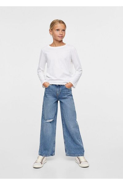 MANGO Kids Blugi Albastru Pentru Copii