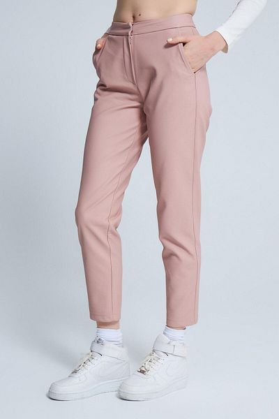 BERFUĞ KIRAN Leather Women's Trousers Powder