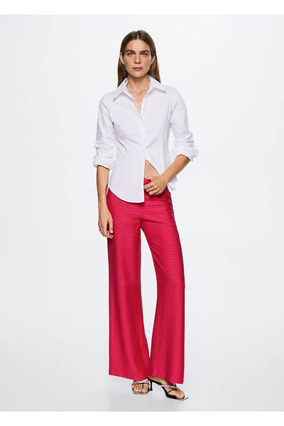 MANGO Woman Loose Woven Trousers