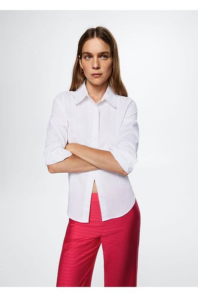 MANGO Woman Loose Woven Trousers
