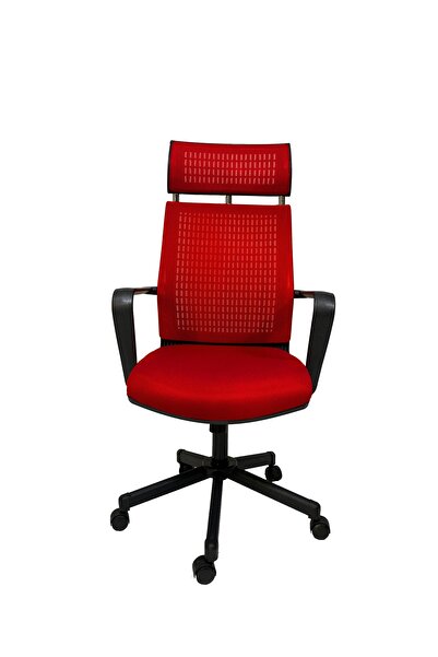 Gizmo Efor Fileli Şef Bilgisayar Ofis Çalışma Koltuğu Fk1401 Kırmızı