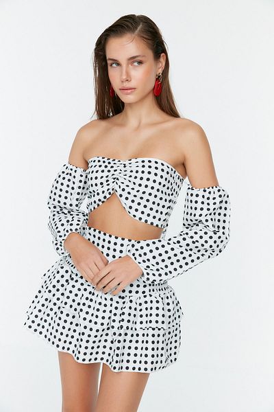 Trendyol Collection Пляжний купальник з воланами в горошок TBESS19LJ0294