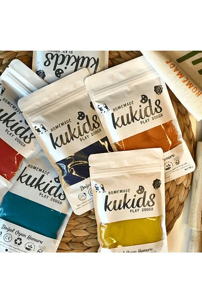 kukids play dough Natural Play Dough 6x130 grams