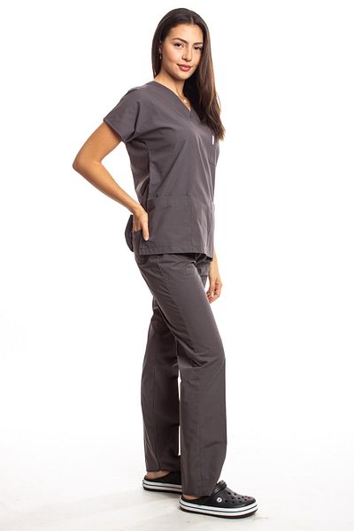 Simirna Üniforma Surgical Doctor Nurse Scrubs Smoked Jersey Set
