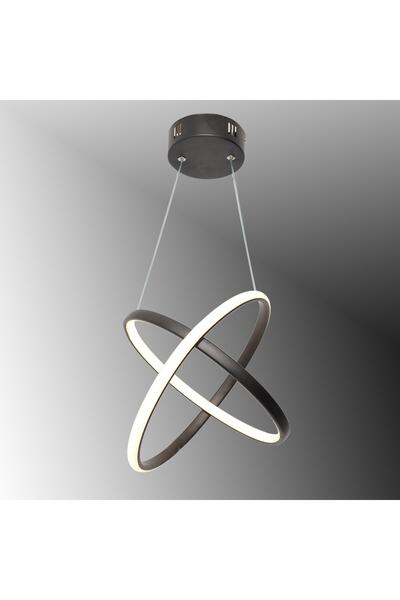 TT AYDINLATMA Tt315-sy 2ring Model - Matte Black and White Light Led Chandelier