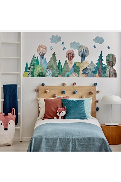 Kt Grup Woodland Muhteşem Orman Pastel Ağaçlar Çocuk Odası Duvar Sticker Seti